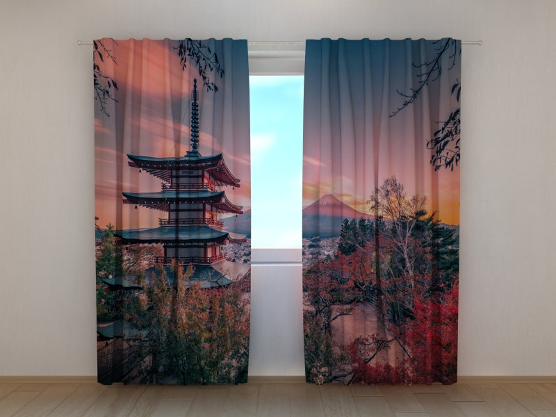 Photo Curtain Mountain Fuji with Chureito Pagoda