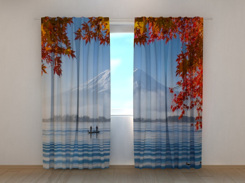 Photo Curtain Mountain Fuji and Lake Kawaguchiko