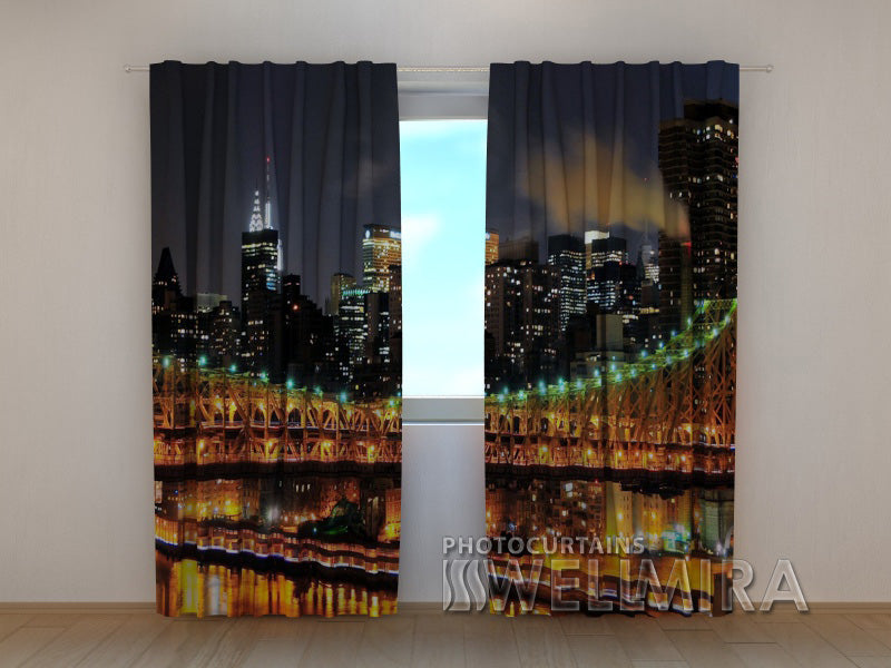 Photo Curtain Night Manhattan