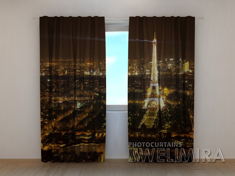 3D Curtain Night Paris - Wellmira