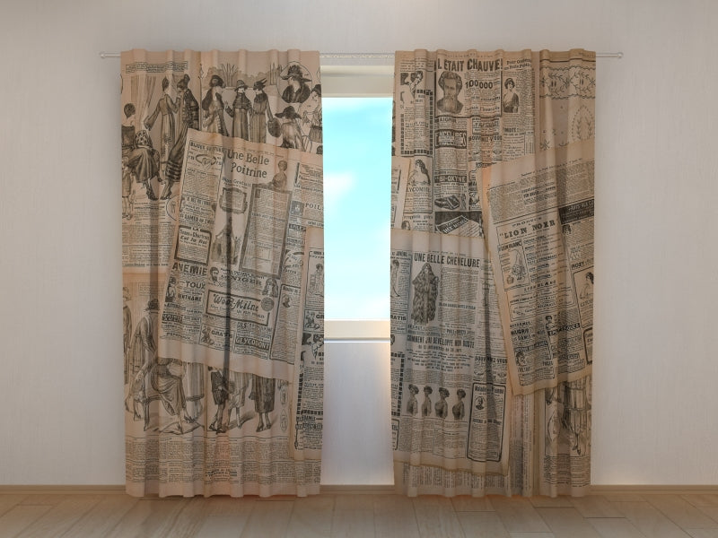 Rideau photo Pages de vieux journaux