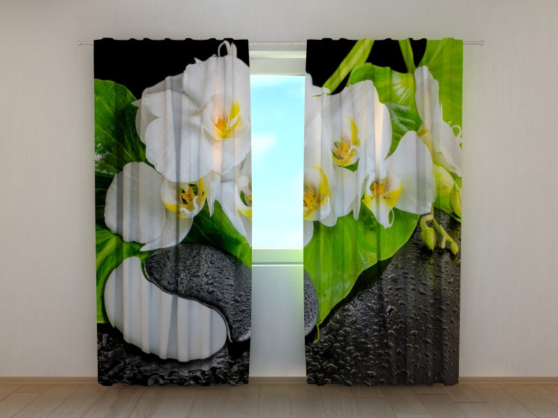 Photocurtain Orchids with Stones Yin Yang - Wellmira