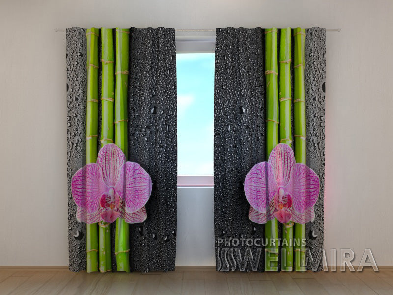 Photocurtain Orchids and Bamboo 2 - Wellmira