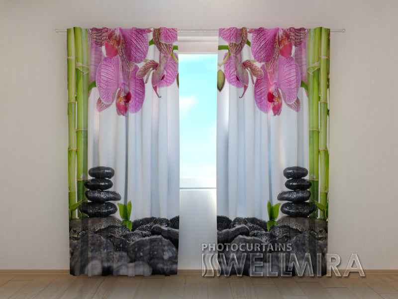 Photocurtain Orchids and Bamboo - Wellmira
