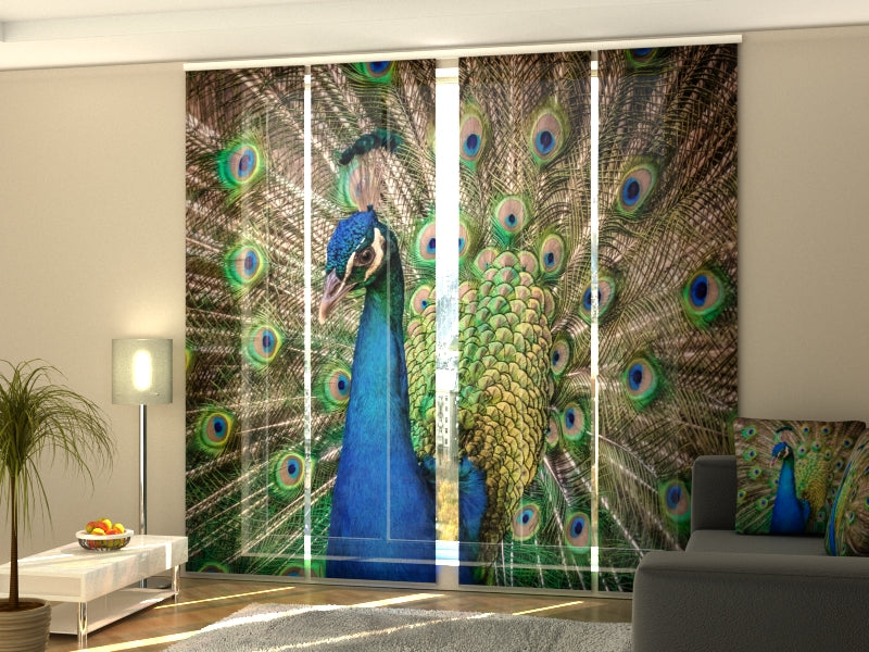 Sliding Panel Curtain Amazing Peacock