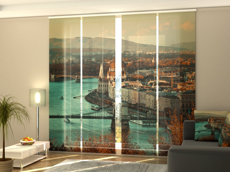 Sliding Panel Curtain Autumn in Budapest - Wellmira