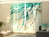 Sliding Panel Curtain Beautiful Abstraction of Green-Blue Color - Wellmira