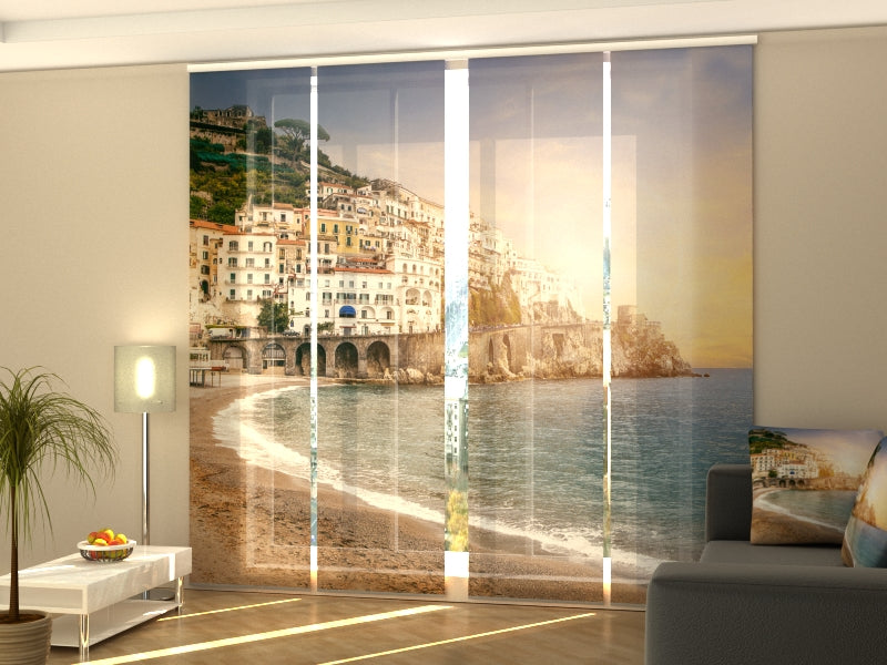 Sliding Panel Curtain Beautiful Amalfi Coast - Wellmira