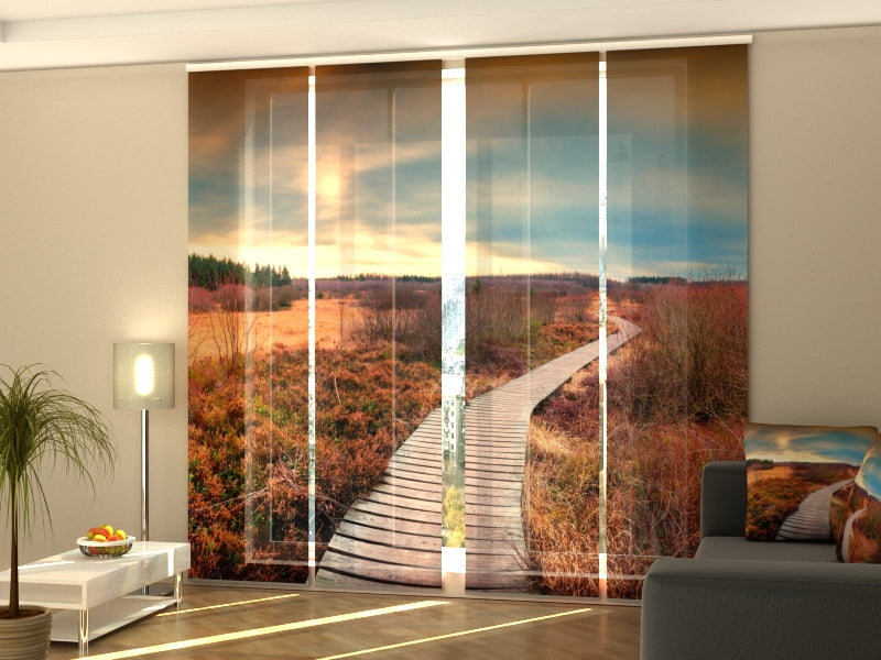 Set of 4 Panel Curtains Beautiful Autumn Landscape