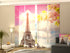 Lot de 4 panneaux de rideaux Blossoming Spring Cherry et Tour Eiffel
