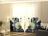 4-Panel Curtains Kit with 4-Track Rail, Blue Marble Mosaic, Size: 60x270 cm