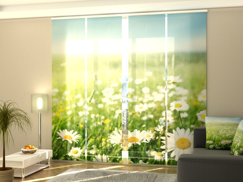 Juego de 4 paneles de cortina Camomiles de Provenza