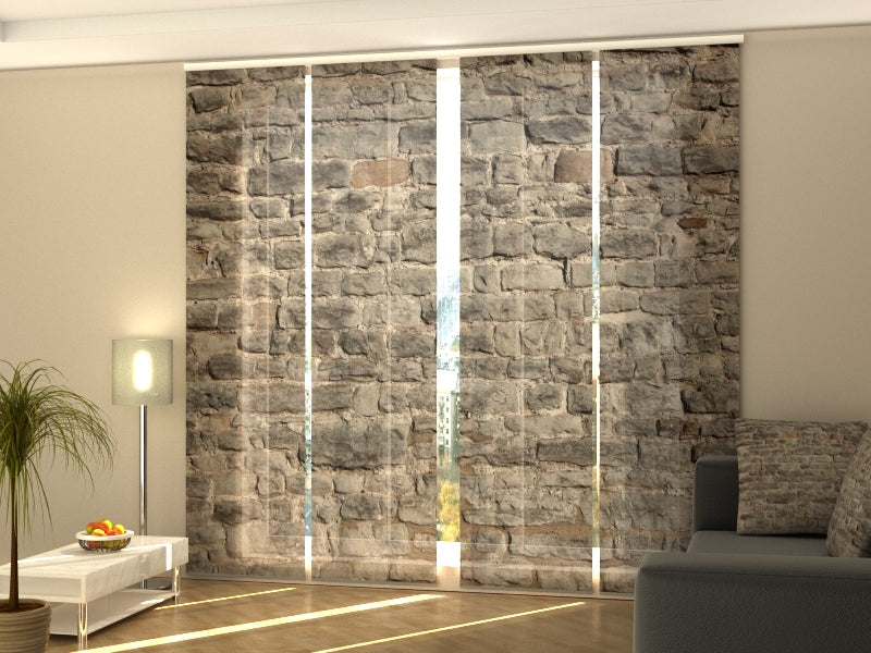 Mur de briques de château de rideau de panneau coulissant