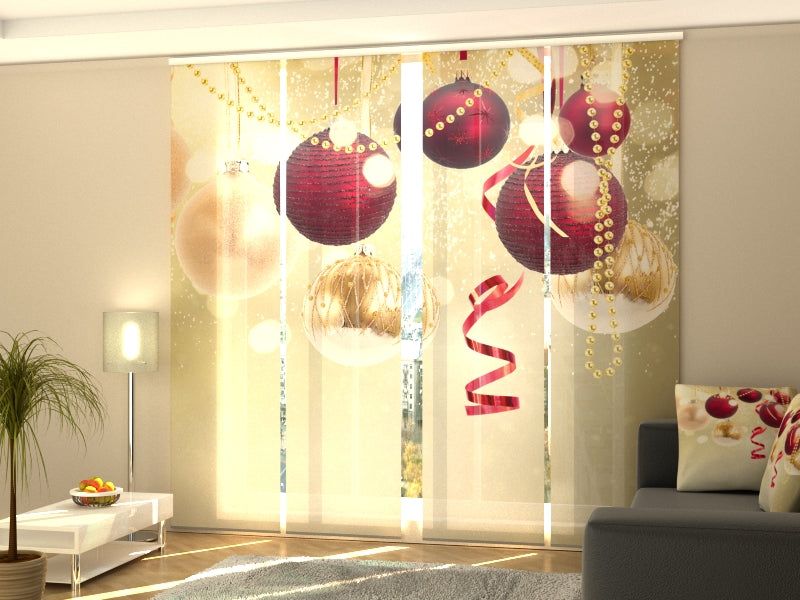 Set of 4 Panel Curtains Christmas Glow