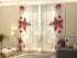 Set of 4 Panel Curtains Christmas Red Star 2