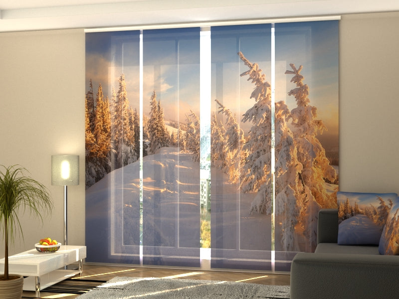 Set of 4 Panel Curtains Christmas morning