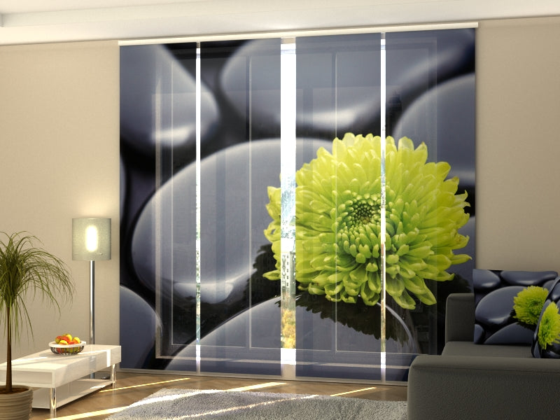 Set of 4 Panel Curtains Chrysanthemum Harmony