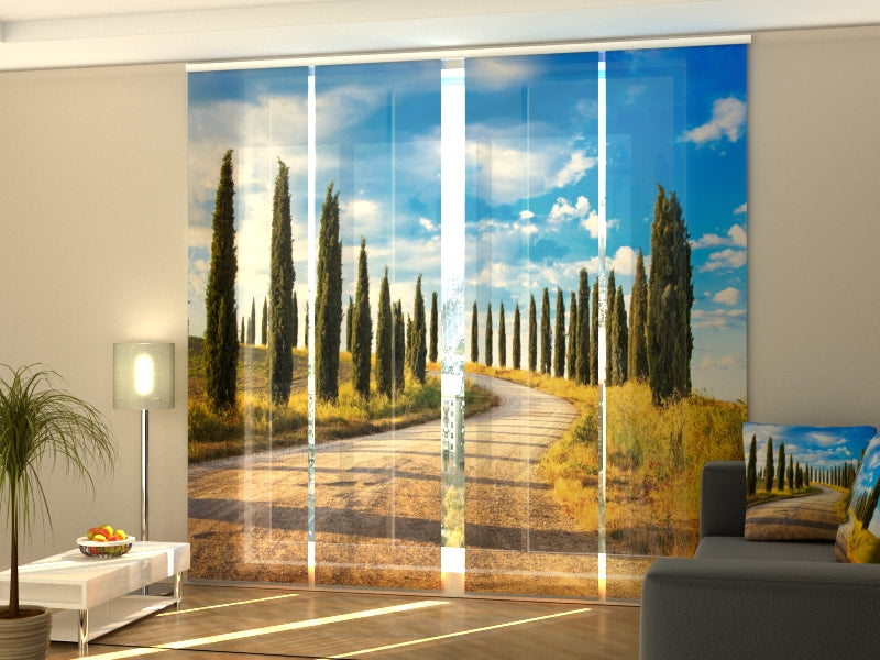 Set of 4 Panel Curtains Cypress Trees in Tuscany