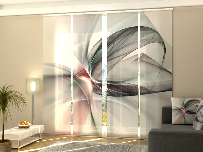 Ensemble de 4 panneaux Abstraction noire élégante