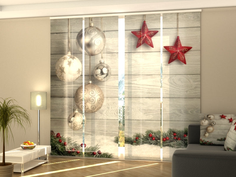 Set of 4 Panel Curtains Elegant Christmas Decorations