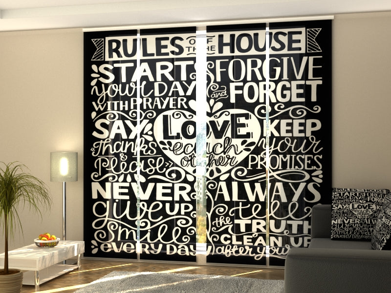 Ensemble de 4 règles de famille de panneau de la maison