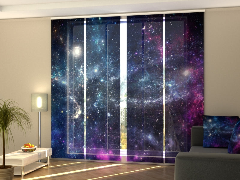 Set of 4 Panel Curtains Galaxy and Planets