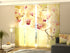 Set of 4 Panel Curtains Goldish Orchids