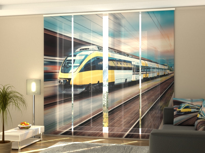 Conjunto de tren amarillo de alta velocidad de 4 paneles