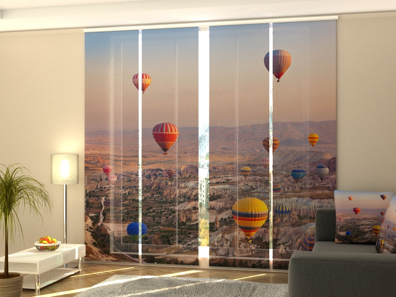 Conjunto de 4 paneles de globos aerostáticos sobre Capadocia