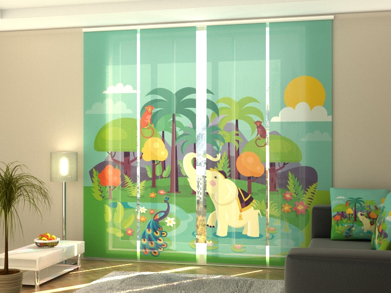 Conjunto de 4 paneles de animales indios