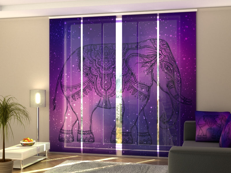 Set of 4 Panel Indian Elephant over Mandala