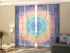 4-Panel Curtains Kit with 4-Track Rail, Indian Mandala, Size: 60x270 cm