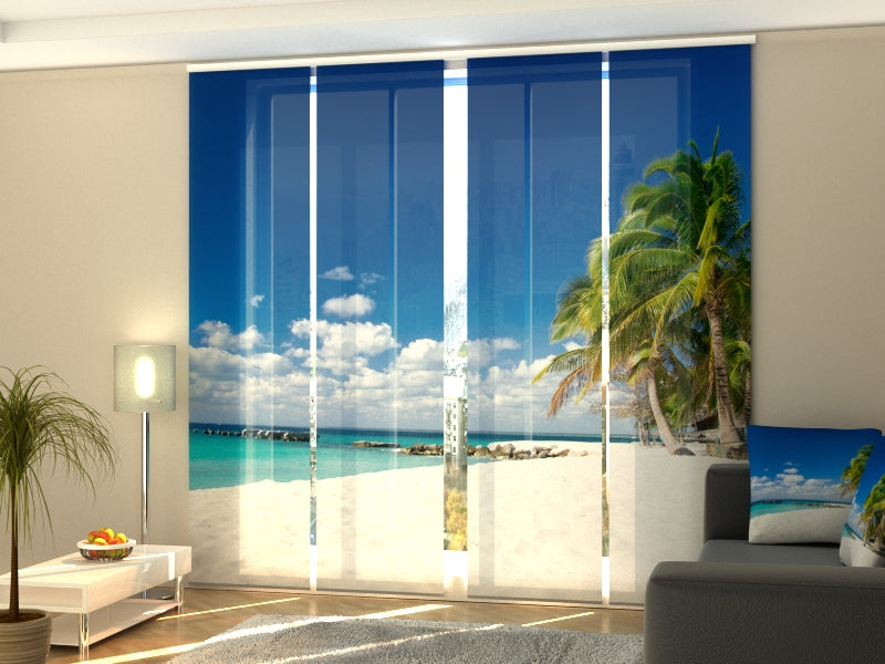 Set of 4 Panel Mauritius Beach