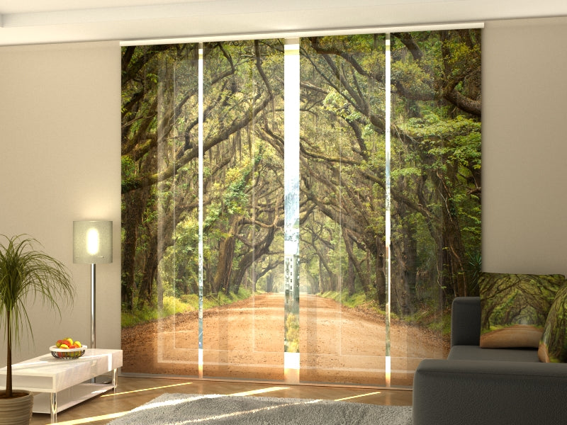 Set of 4 Panel Curtains Oak Trees in Australian Botany Bay