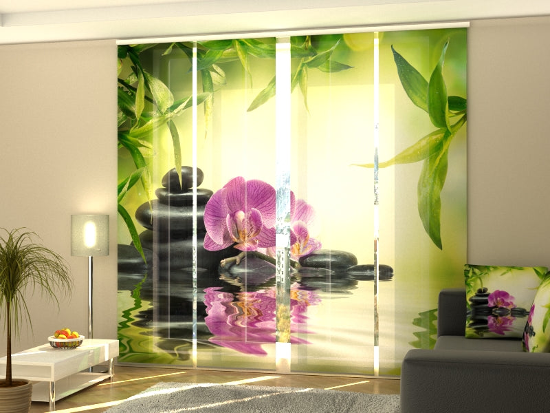 Conjunto de 4 Panel Orquídeas y Sol 2