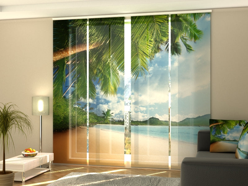 Set of 4 Panel Palm Trees and the Mountains