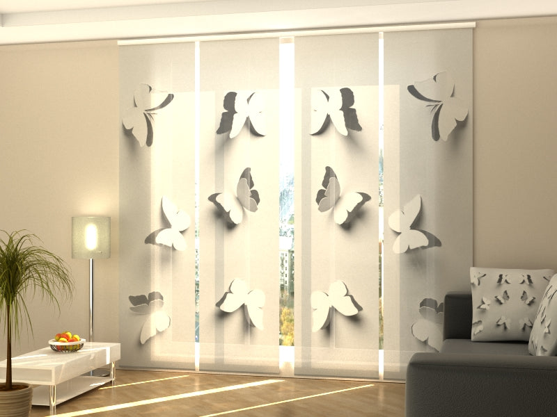 Mariposas de papel de cortina de panel deslizante