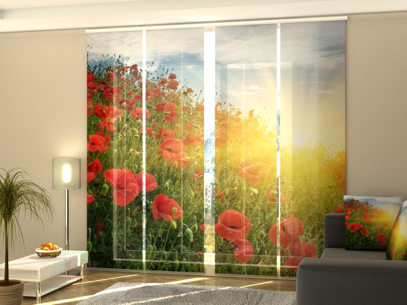 Set of 4 Panel Poppies Hill