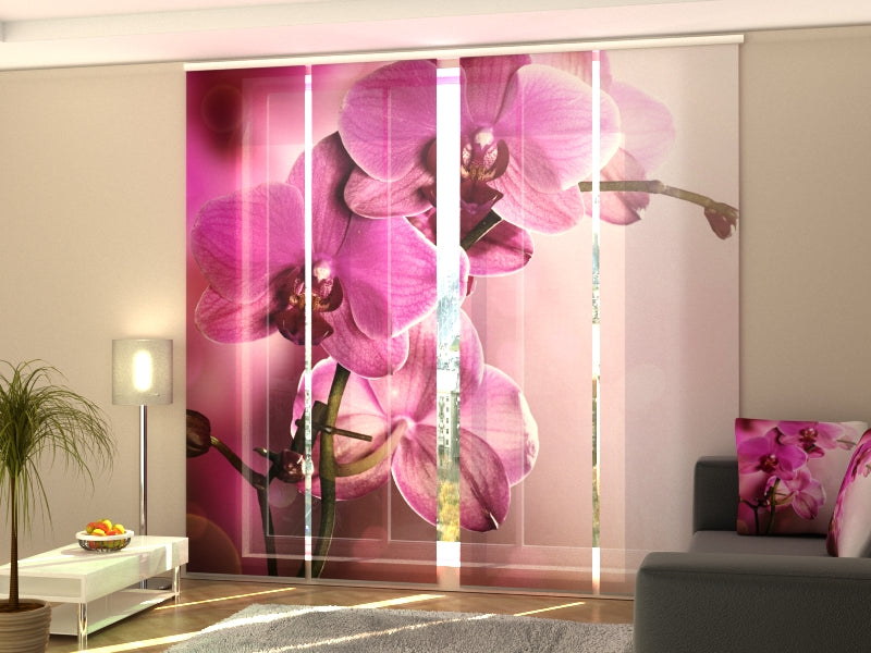 Set of 4 Panel Purple Orchid