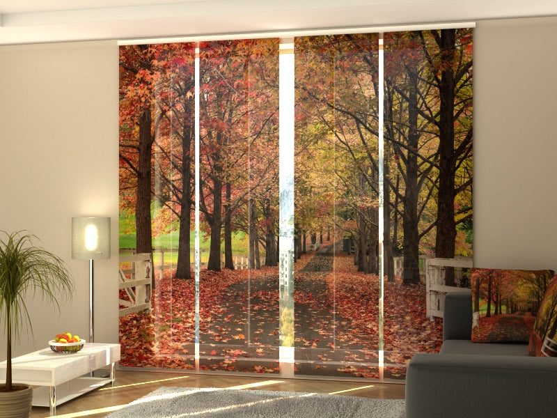 Set of 4 Panel Red Fall