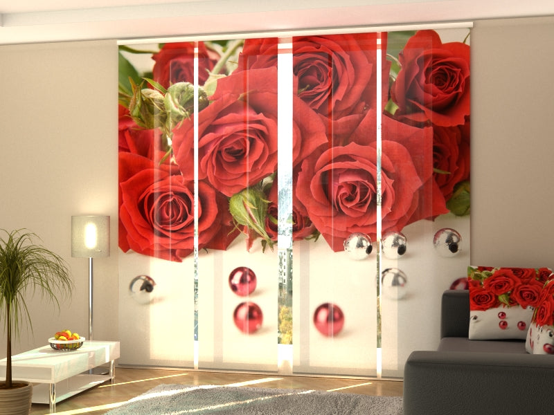 Ensemble de 4 Panneau Rose et Perles