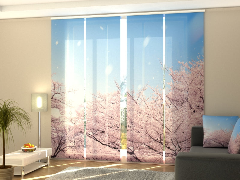 Set of 4 Panel Curtains Sakura Cherry Blossoms in Japan