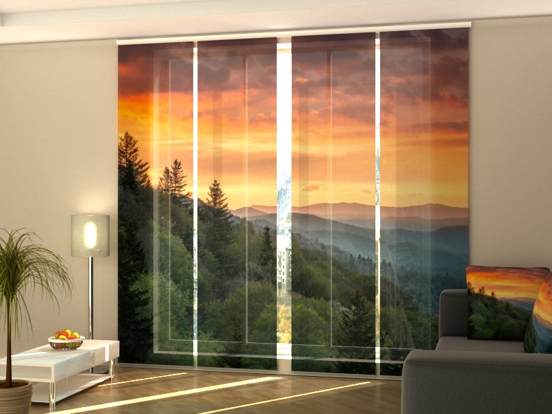 Sliding Panel Curtain Smoky Mountains Sunrise