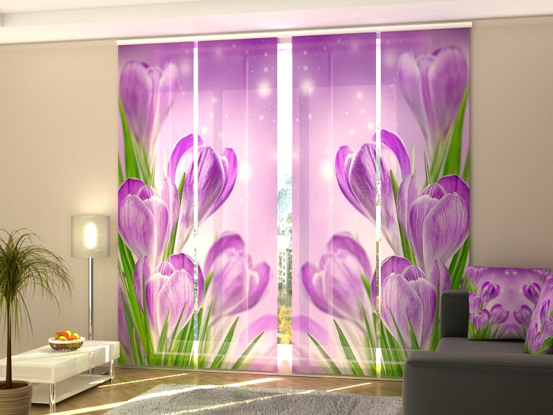 Set of 4 Panel Spring Crocuses