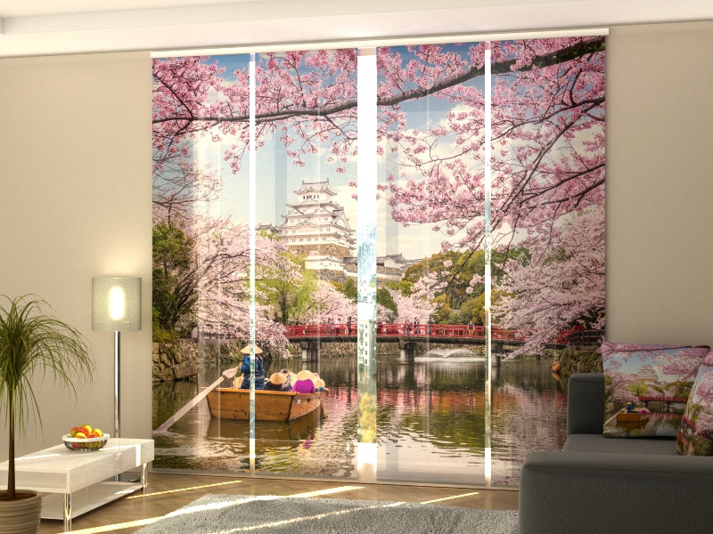 Set of 4 Panel Spring in the Japanese Сastle Himeji