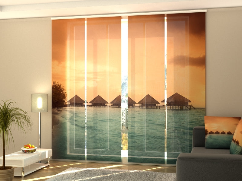 Set of 4 Panel Sunset in Thailand