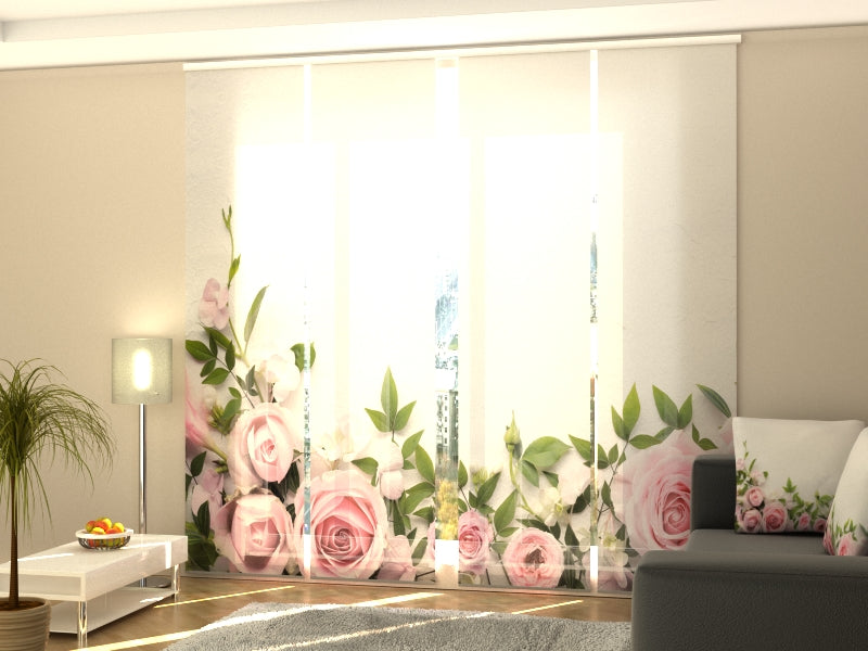 Lot de 4 Panneaux Tendresse de Roses Roses