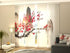 4-Panel Curtains Kit with 4-Track Rail, Traditional Japanese Painting Happiness, Size: 60x245 cm