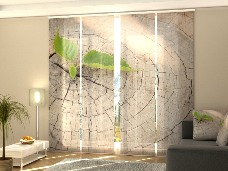 Set of 4 Panel Tree Stump and Sprout