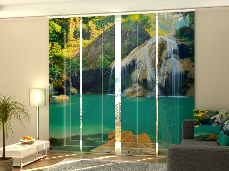 Set of 4 Panel Waterfall in Forest Jungle